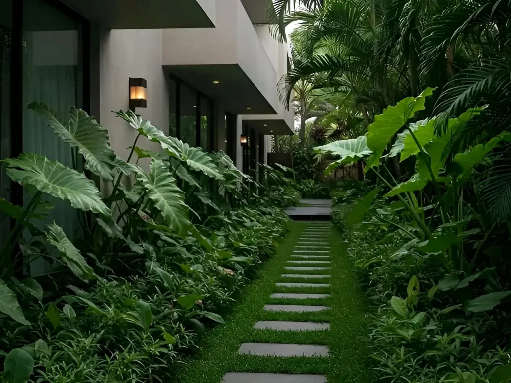 Penataan Taman Berkonsep Tropis